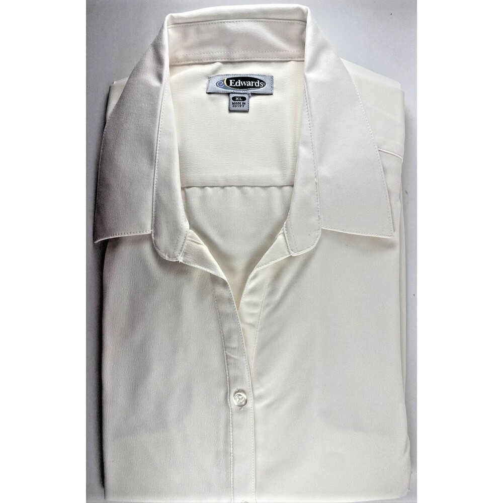 Edwards Garments 5292 Ladies Quarter Sleeve Blouse Cream Work Shirt XL NEW